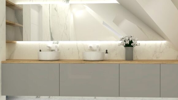 Łazienka na poddaszu w Kościanie